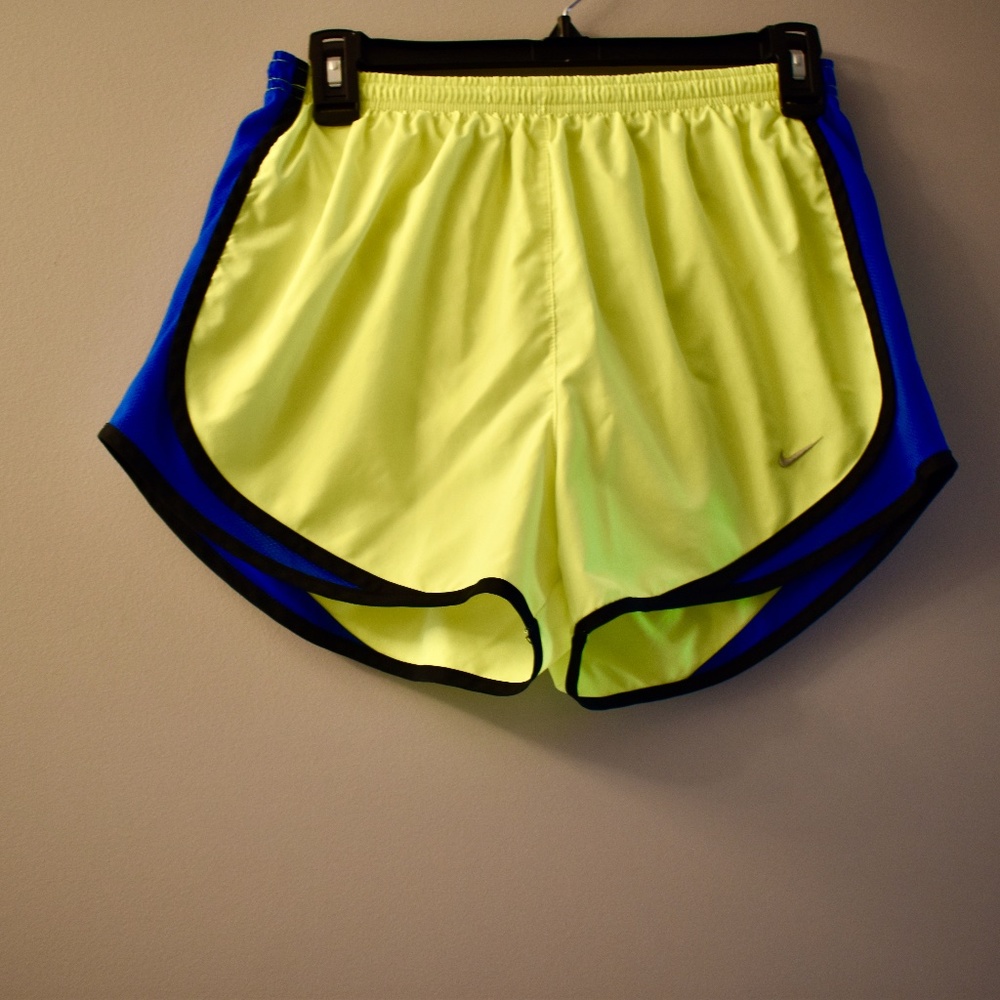 Neon and Blue Nike Running Shorts
